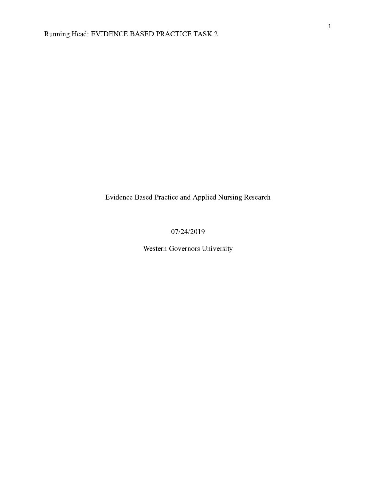 Preview image of Evidence based task 2.docx    Evidence Based Practice and Applied Nursing Research  43670 document